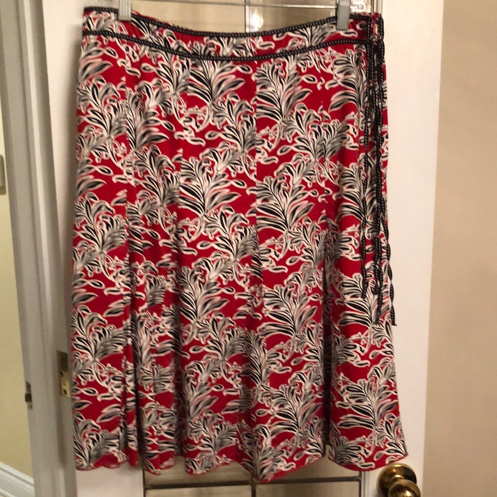 Floral Red and Black Women's Skirt